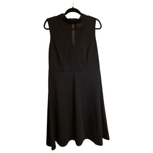CITY CHIC‎ Black Sleeveless V Neck Skater Dress - Size 14 (XS)